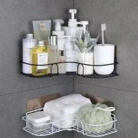 Estante de iluminación para ducha doméstica de esquina de metal no perforado para baño, colgante organizativo 2024 - details 0