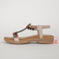 Sandalias de Tacón Plano para Mujer 2025 Estilo Boho con Cuentas de Madera y Strass - details 14