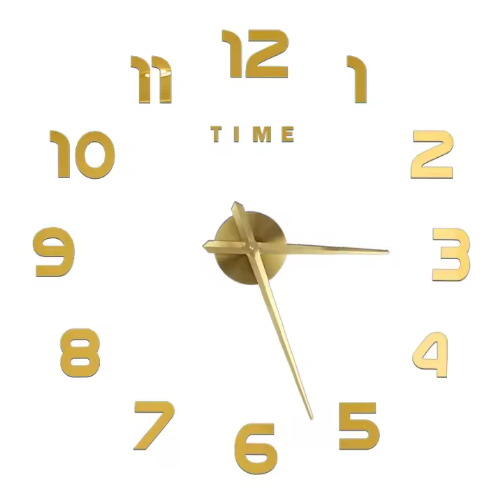 Reloj de pared con espejo acrílico de Número Romano grande 2D/3D, pegatina de moda DIY, relojes de cuarzo, decoración del hogar, pegatinas para el salón - 1