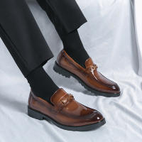 Zapatos de tacón bajo formales para hombre, mocasines informales antideslizantes, cómodos, transpirables, color negro y marrón, para fiesta de boda, Lea - details 13
