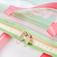 Bolsa de almacenamiento de papel de prueba de Color caramelo, bolsa organizadora de papelería Visible de 3 compartimentos, bolsas de mano portátiles de gran capacidad para estudiantes - details 7