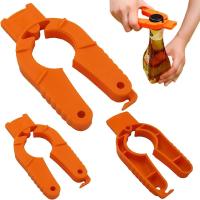 Abrebotellas de plástico de 1/4 piezas, abridor de botellas multifuncional naranja de 3,74x2,08 pulgadas, herramientas de apertura de latas, manos débiles - details 0