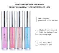 Brillo de labios líquido polarizado de sirena, hidratante con acabado de brillo brillante, largo desgaste, ligero, transparente e hidratante - details 2