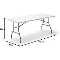 Mesa Plegable Portátil Multifuncional, 180x74x74cm, Imitación a Madera, Marrón - details 18