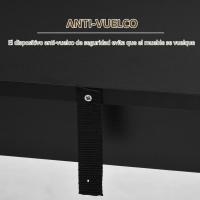 Mesa de Bar de Bistro Mesa de Comedor con 3 Estantes para Bebidas y Barra Estructura de Madera Mesa Alta para Cocina Sala de Estar 112x57x106 cm Negro - details 6