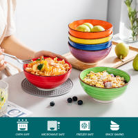 Vancasso Bonita Juego de 6 tazones grandes de porcelana de 380 ml/820 ml, cerámica vintage pintada a mano para sopa/mezcla/frutas/fideos/Ramen - details 3
