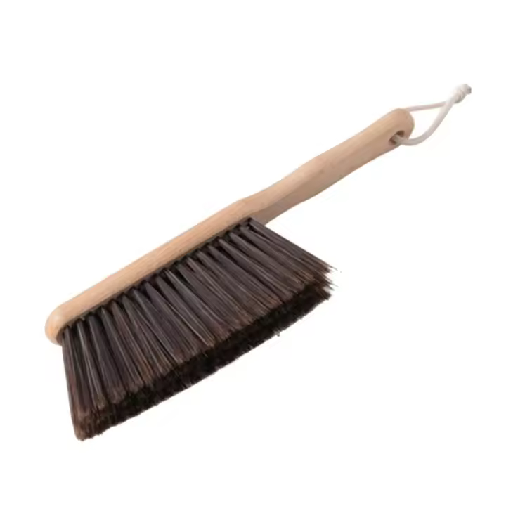 Cepillo de cerdas suaves antiestáticas para cama de madera, mango largo, barredora de alfombras con mango de madera - 1