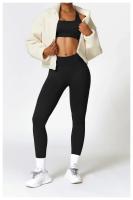 Conjunto de Yoga 2 Piezas Deporte para Mujeres Ropa de Gimnasio con Sujetador Deporte Mallas Cintura Alta Shorts Yoga Leggings Traje de Fitness Material Exterior de Nylon - details 31