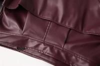Chaqueta recortada de estilo europeo, chaqueta de cuero genuino roja para espectáculos y desfiles, novedad de 2025 - details 15