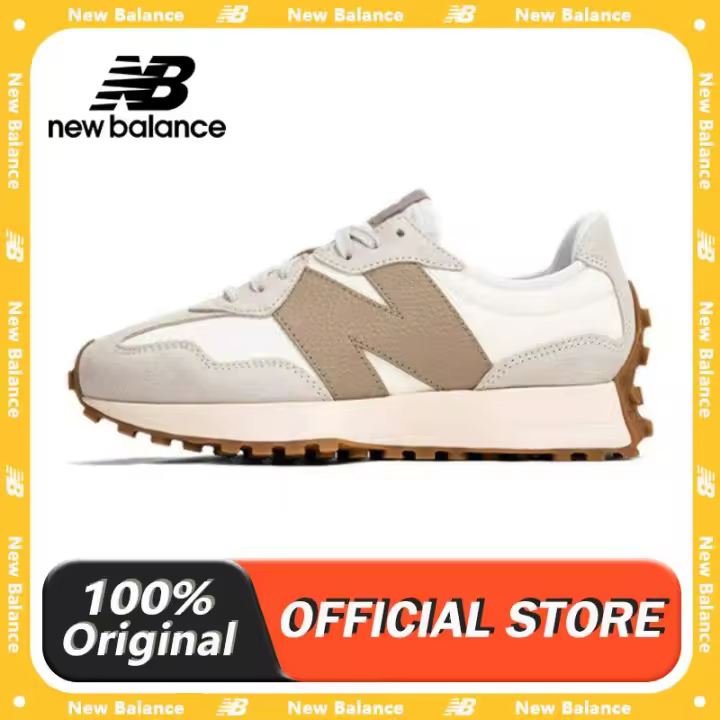 【100% Original】 NB 327 Zapatillas deportivas color caqui U327LZ apliques LETEN - 1
