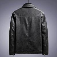 Chaqueta de Cuero de Moda para Hombres Ligera, Estilo Motero Casual, Vintage, Tallas Grandes Disponibles - details 1