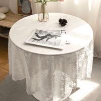 Mantel rectangular circular blanco francés ENCE, papel pintado nórdico para el hogar, sala de estar, mesa de comedor, decoración, foto - details 1