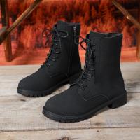 2025 nuevo otoño e invierno botas Martin de gran tamaño de tacón grueso botas finas británicas botas cortas con cordones de suela gruesa para mujer niños. - details 4