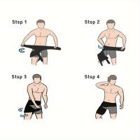 1 cinturón de soporte de cadera de compresión de neopreno de grado profesional, cinturón de soporte de muslo ajustable, nuevo cinturón de soporte lumbar auxiliar y estabilizador de cadera, vendaje de soporte de ingle de fitness negro, equipo de soporte mu - details 4