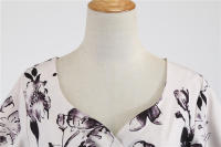 Women floral print casual half sleeve elegant vintage party dress - details 22