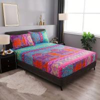 Juego de sábanas bohemias ajustables de color, ropa de cama suave y cómoda de estilo bohemio para dormitorio, 2/3 unidades - details 0