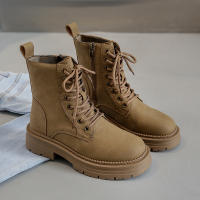 2025 nueva plataforma-suela estudiante botas cortas versátil locomotora ruibarbo botas botas cortas - details 2