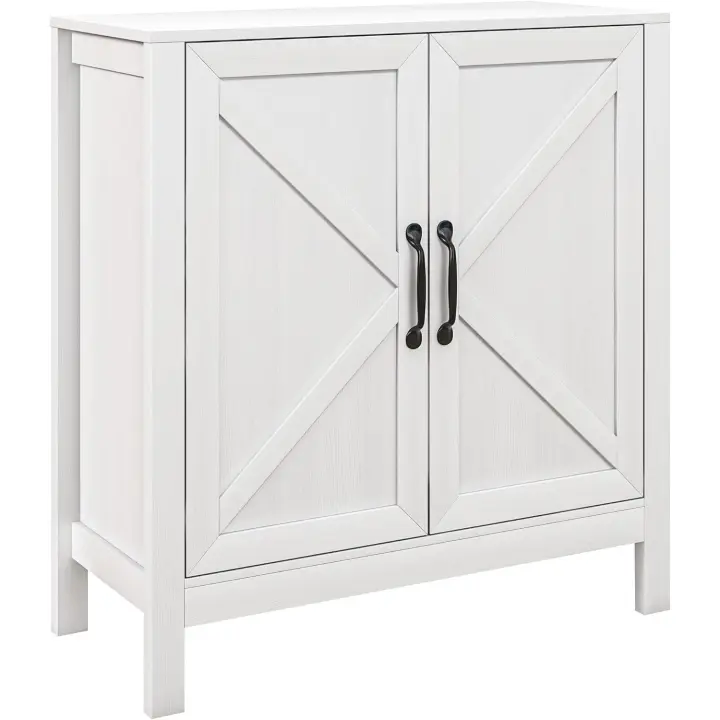 Aparador para Salón Moderno Mueble de Salón con Estante Ajustable y Antivuelco Aparador para Cocina Comedor Dormitorio Pasillo 80x35x85 cm Blanco - 1