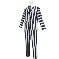 Disfraz de la película escarabajo para hombre, traje a rayas blancas y negras, 4 piezas - details 9