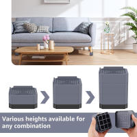 Juego de 4 pies para muebles, Elevador de 3 capas, extraíble, ajustable - details 2