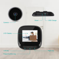 Anchtek-timbre con mirilla de 2,4 pulgadas, cámara de 90 °, Visor de puerta, electrónico, LCD, Digital, inteligente, Ojo de Gato, Visual - details 5