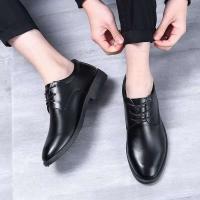 Zapatos de negocios formales de alta gama de cuero genuino para hombres de otoño, zapatos casuales brillantes de suela gruesa - details 2