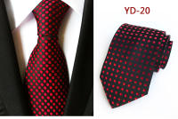 Corbata de 8cm con puntos para hombre, corbatas de negocios, accesorios de la camisa Ascot de poliéster, colorido, amarillo, trasero, rojo, fiesta de boda - details 9