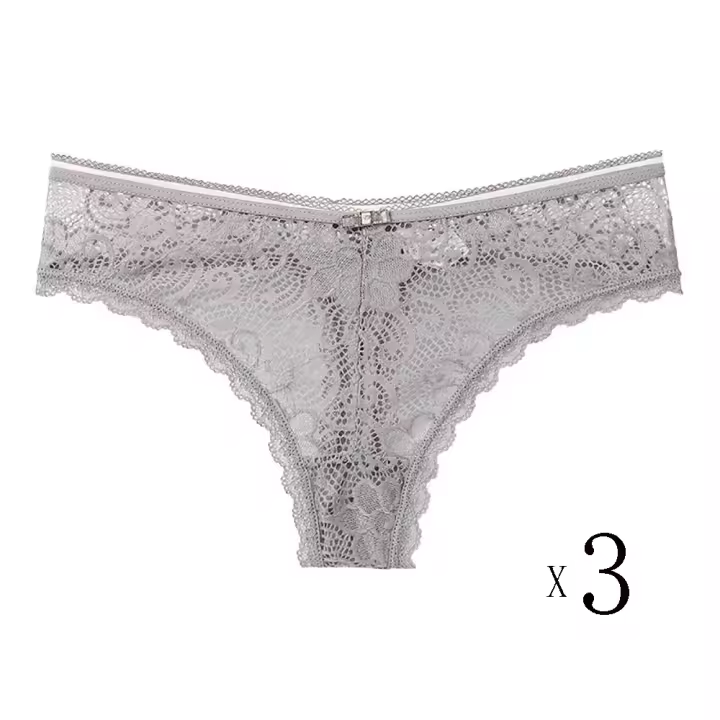 Bragas de encaje para mujer, tangas transpirables ahuecadas, ropa interior de cintura baja, lencería femenina de 2 a 6 piezas - 1