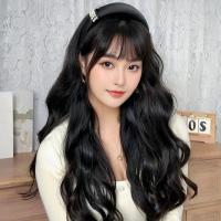Pelucas de diadema sintéticas de estilo coreano, postizos de aro para el cabello, peluca de media diadema, Clip sintético en pelo largo y rizado ondulado para fiesta - details 8