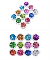 KADS juego de 12 colores de polvo Hexagonal para Realce de uñas, polvo para decoración de uñas - details 4