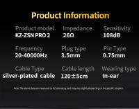 New KZ ZSN Pro 2 1BA+1DD Hybrid Driver InEar Earphones HIFI Bass Earbuds Metal Monitor Headphone Sports Noise Cancelling Headset - details 10