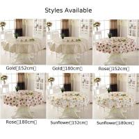 Hule redondo impermeable de 152/180cm, mantel floral de PVC, mantel de cocina para el hogar - details 0