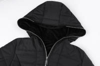 Chaqueta de Invierno con Capucha y Manga Larga Cálida, Estilizada, Abrigo de Lino con Forro de Vellón para Mujeres - details 2
