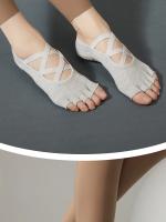 Calcetines de algodón transpirables con espalda descubierta, medias profesionales antideslizantes para Yoga, Pilates, baile, Fitness, deportes, Color sólido - details 34