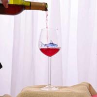 Copa de vino con forma de tiburón, whisky, champán, colas de cristal, decoración de cena, copas de flautas para fiesta, 2 uds. - details 15