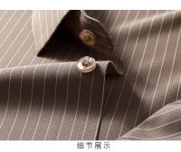 25 Nuevo verano Anti arrugas Casual Polo Business Camisa de manga corta a rayas verticales para hombres - details 17