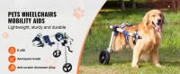 SucceBuy Silla de ruedas para mascotas de 2 ruedas para patas traseras, carrito para perros ajustable - details 0
