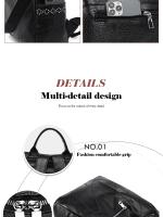 Mochila Vertical de Pu para mujer, bolso cruzado de viaje de gran capacidad, tendencia informal - details 12