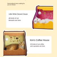 Nido de gato de fieltro de seguridad multifunción, casa para gatos semicerrada, no ocupante, plegable, resistente a los arañazos, caja de papel para cachorros - details 5