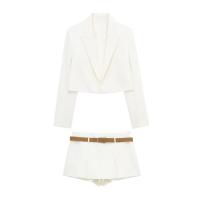BUNO-Chaqueta corta informal con cinturón para mujer, abrigo corto de estilo europeo y americano, novedad de primavera, 2025 - details 2