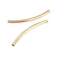 20 piezas, 25MM, 30MM, 35MM, 18K, Color dorado, latón, pulseras arqueadas lisas, tubo, suministros para fabricación de joyas, accesorios Diy - details 18