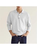 Botones de cuello en V de manga larga de otoño, polo superior casual para hombre. - details 10