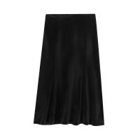 Falda de Satén Negro Elegancia Alta Cintura Estilo de Verano a la Moda para Mujeres - details 2