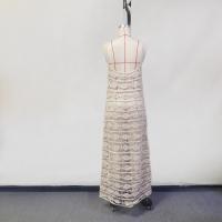 Para Praia, Vestido largo de punto Para mujer, Vestido de playa con agujeros, escote en V profundo, sin mangas, Bikini, vestido tipo pareo, vestido de vacaciones sin espalda para otoño - details 5