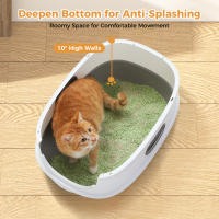 Caja de Arena Plegable Grande con Tapa, cajón y Pala para Gatos, Diseño de Diamante, Fácil de usar - details 20