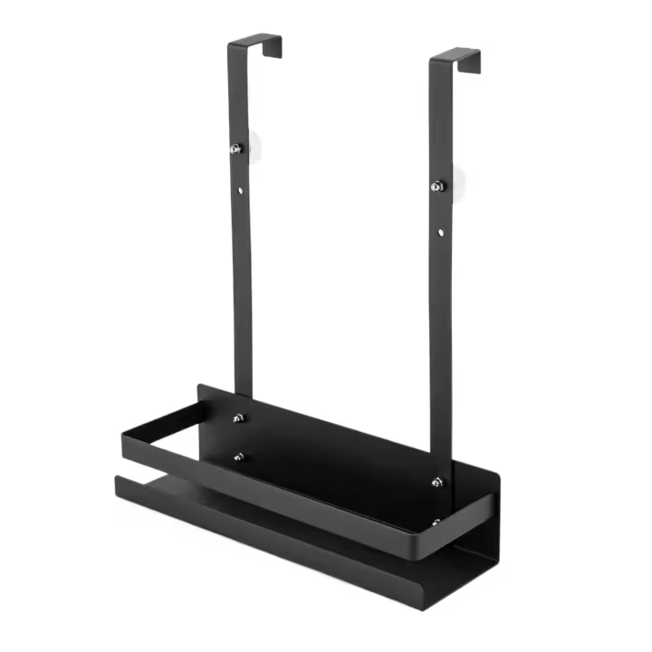 Estante colgante negro sin perforación, acero al carbono para Baño - 1