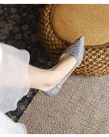 Tacones altos de verano para mujer 2025, nuevos, puntiagudos, cómodos, tacón delgado, temperamento, cuero suave, cómodos, versátiles, boca poco profunda, solo zapatos para mujer. - details 9