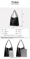 Bolso de hombro de lujo para mujer, bandolera sencilla de Color puro, bolso de compras de gran capacidad - details 13