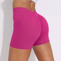 Pantalones cortos de Color sólido para mujer, pantalones cortos deportivos elásticos de cintura alta para Fitness, glúteos color melocotón, pantalones de Yoga para correr - details 24