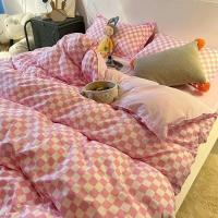 Juego de Ropa de Cama en Estilo Coreano Rosa Letras para Mujeres y Niñas Funda de Edredón Cubierta de Almohada de Tamaño Twin Full Queen Nordic - details 6